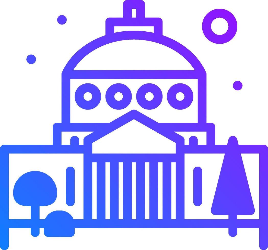 A building with a dome and trees in the background vector