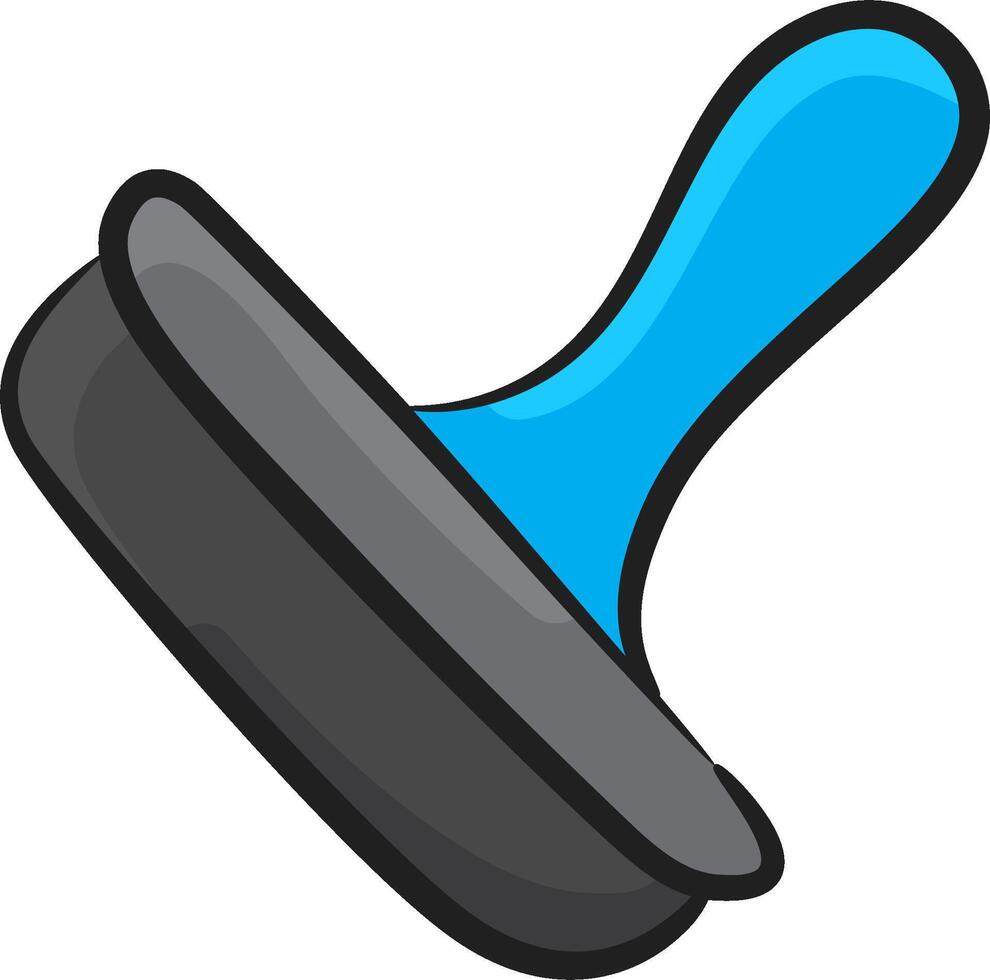A blue rubber stamp with a handle on it vector