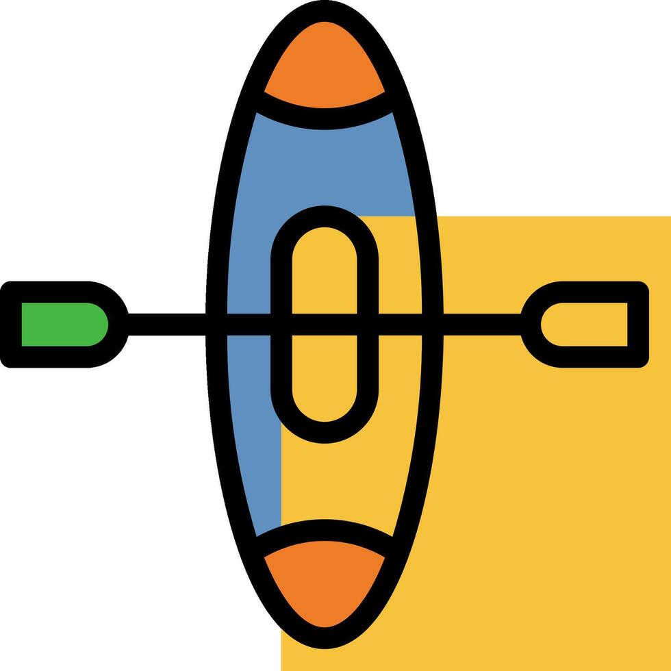 A colorful kayak with two paddles on it vector