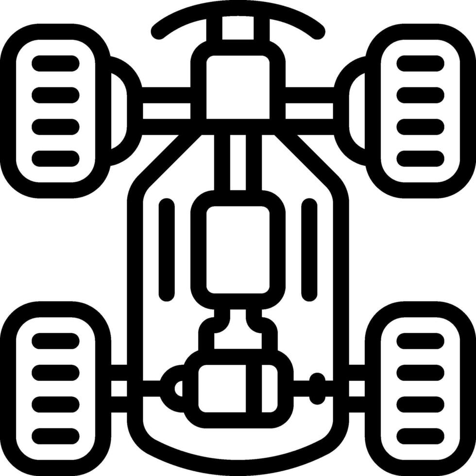 A black and white drawing of a car with wheels vector