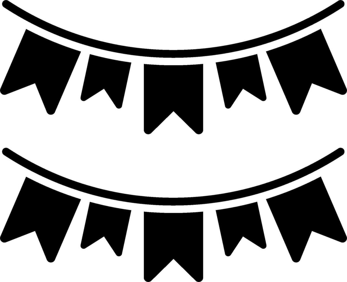 Two black and white bunting flags on a white background vector