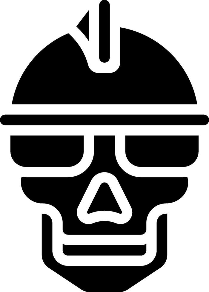 A skull with a helmet and glasses on it vector