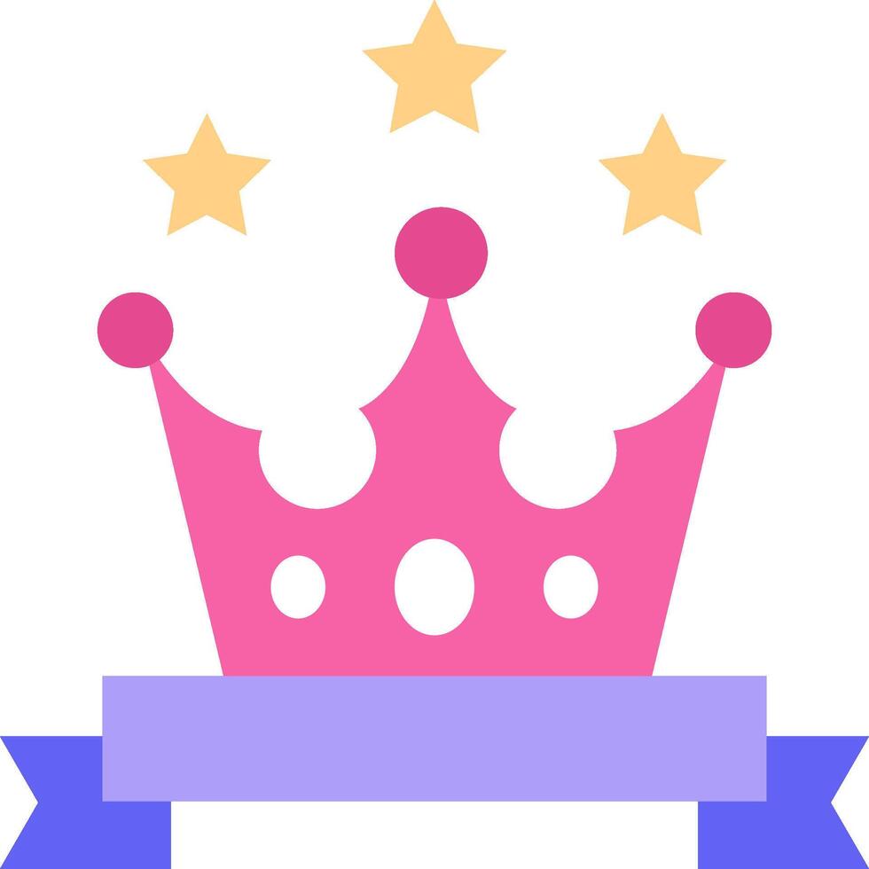 A pink crown with stars on it vector