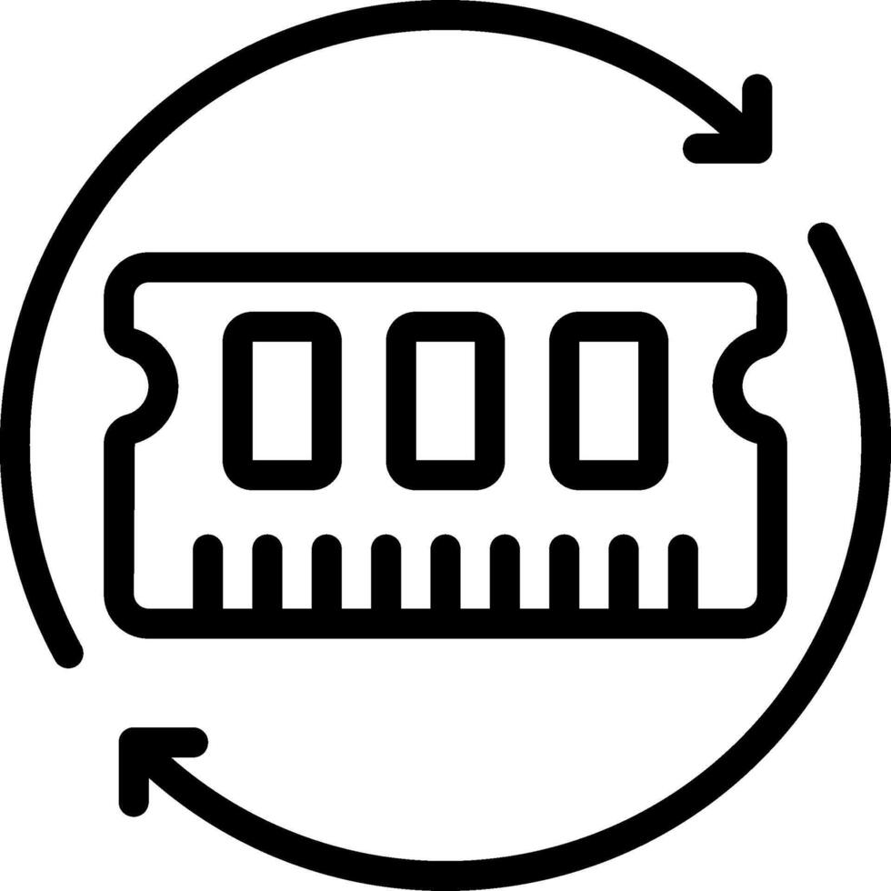 A black and white image of a memory module vector