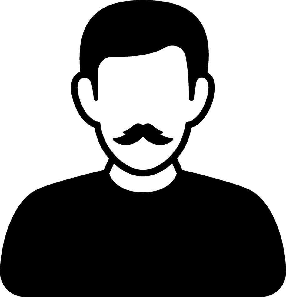A man with a mustache and moustache icon vector