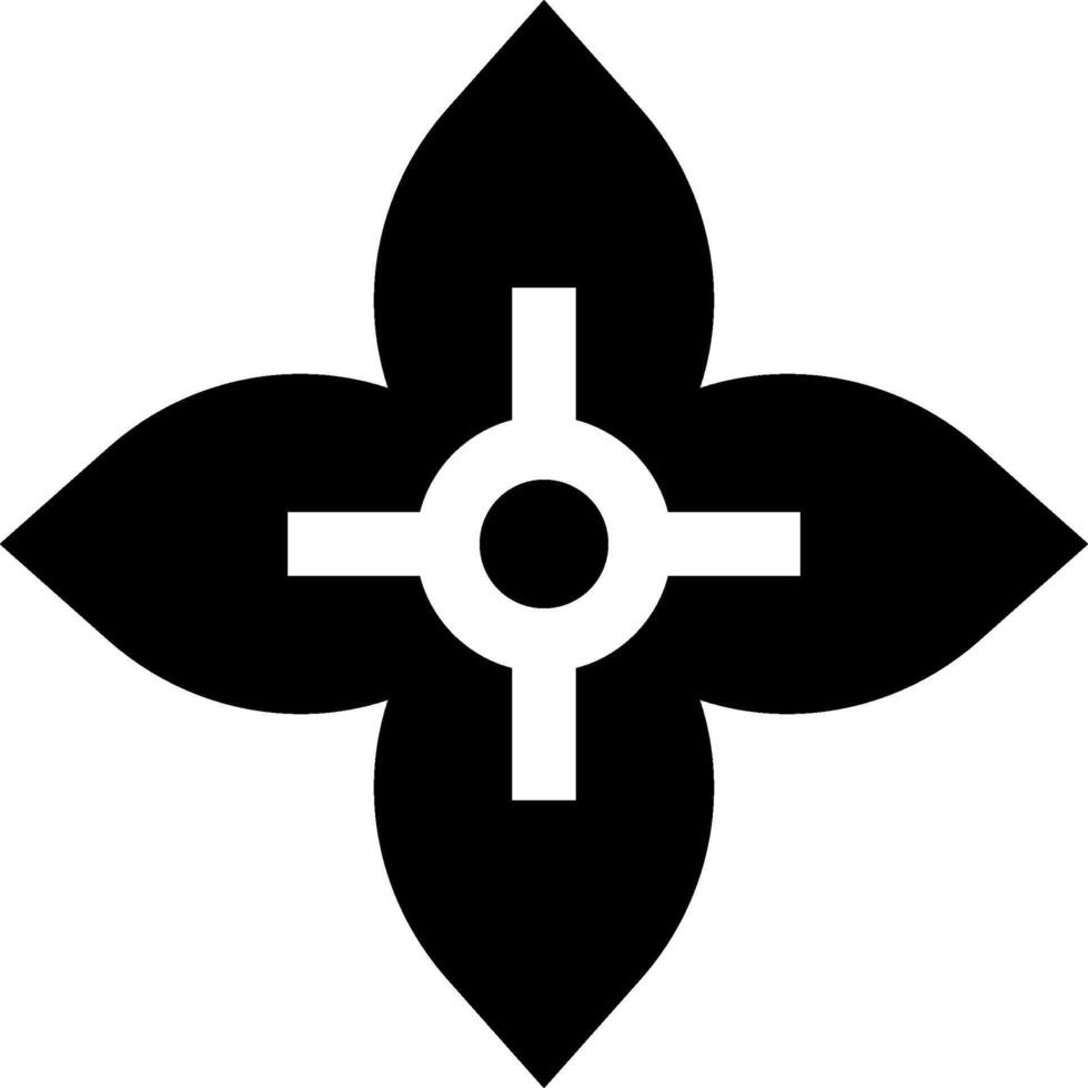 A black and white symbol with a cross in the center vector
