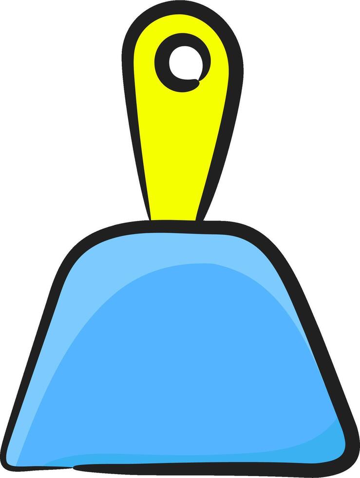 A blue and yellow cleaning tool with a yellow handle vector