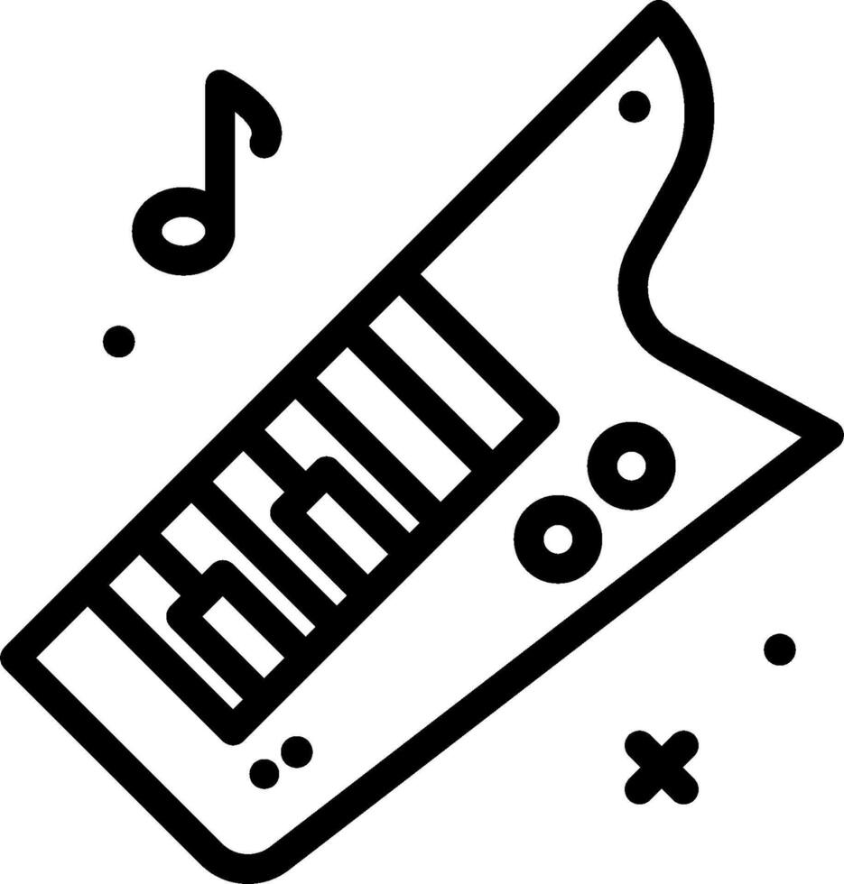 A musical keyboard icon with notes and music notes vector