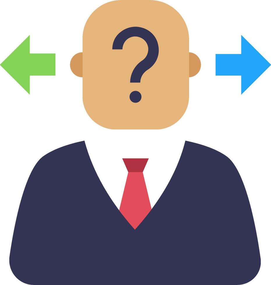A man with a question mark on his head vector