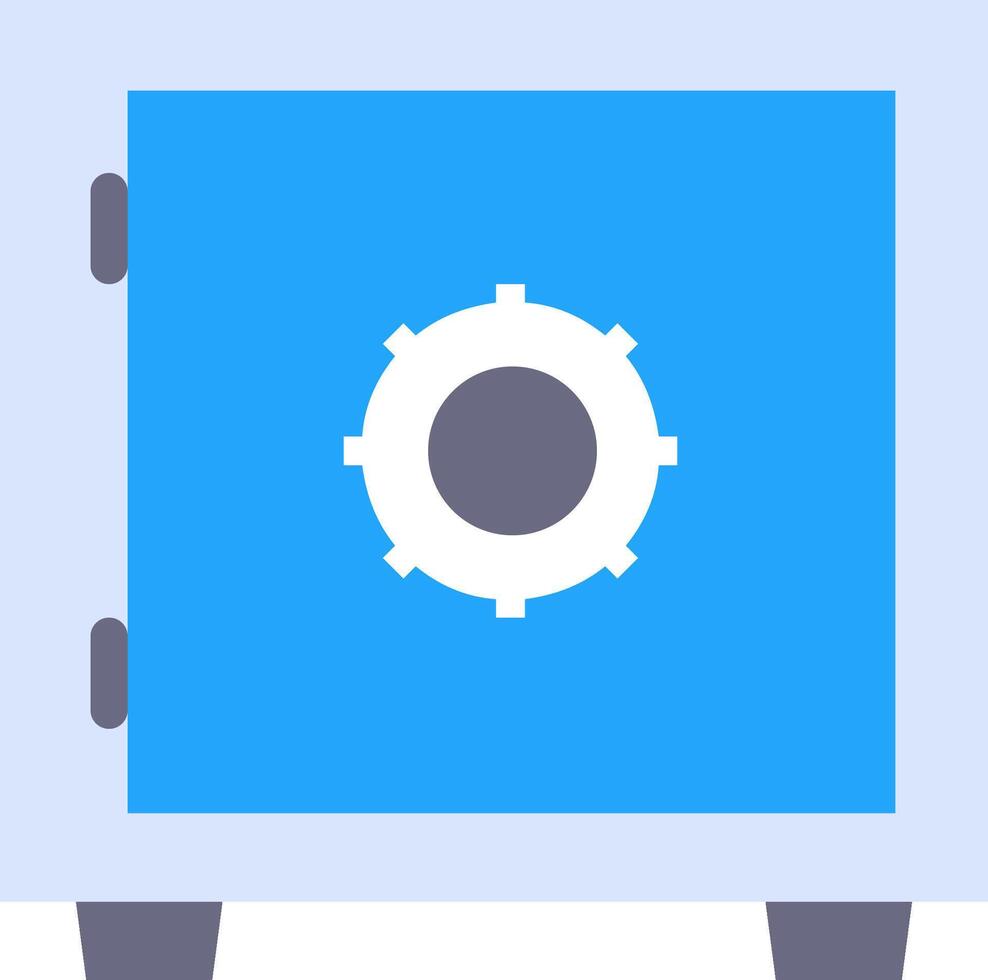 A blue safe box with a gear on it vector