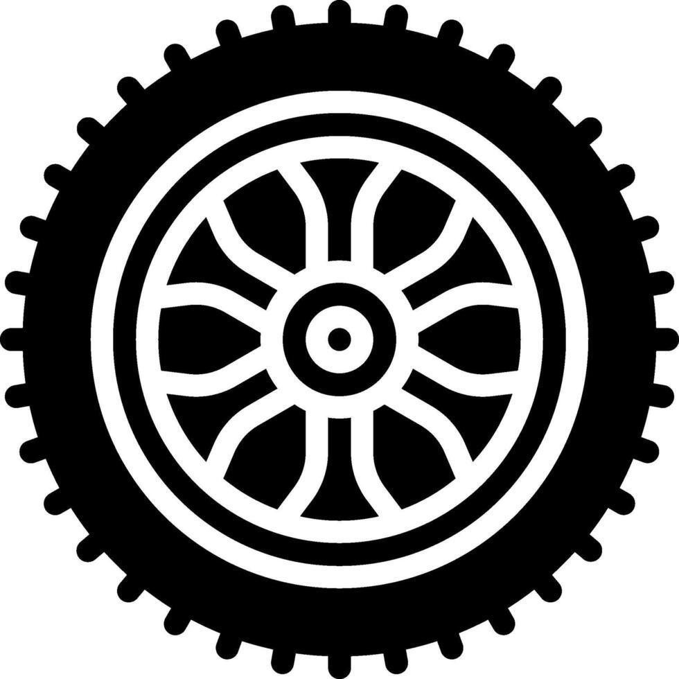 A black and white tire icon on a white background vector