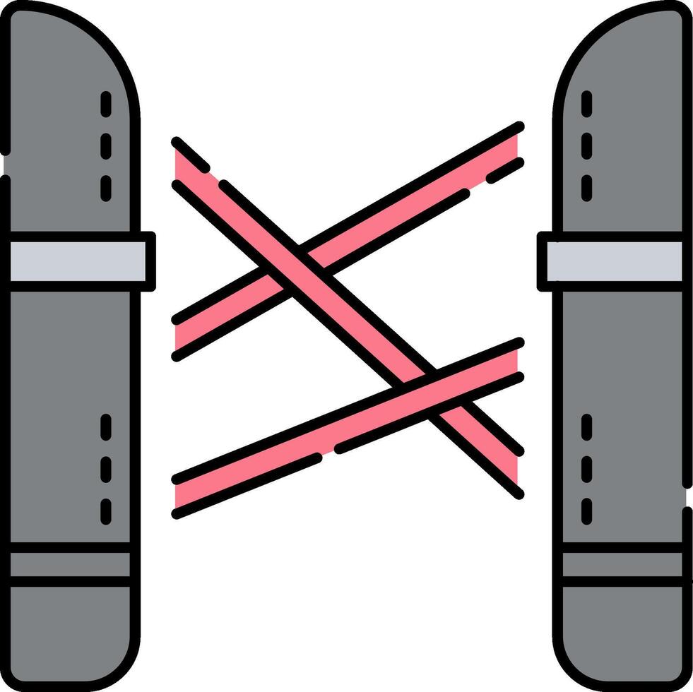 Two pairs of scissors with red lines vector