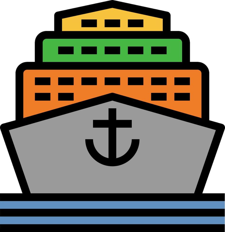 A ship with a cross on top of it vector