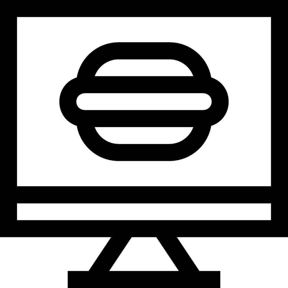 un hamburguesa icono en un computadora monitor vector