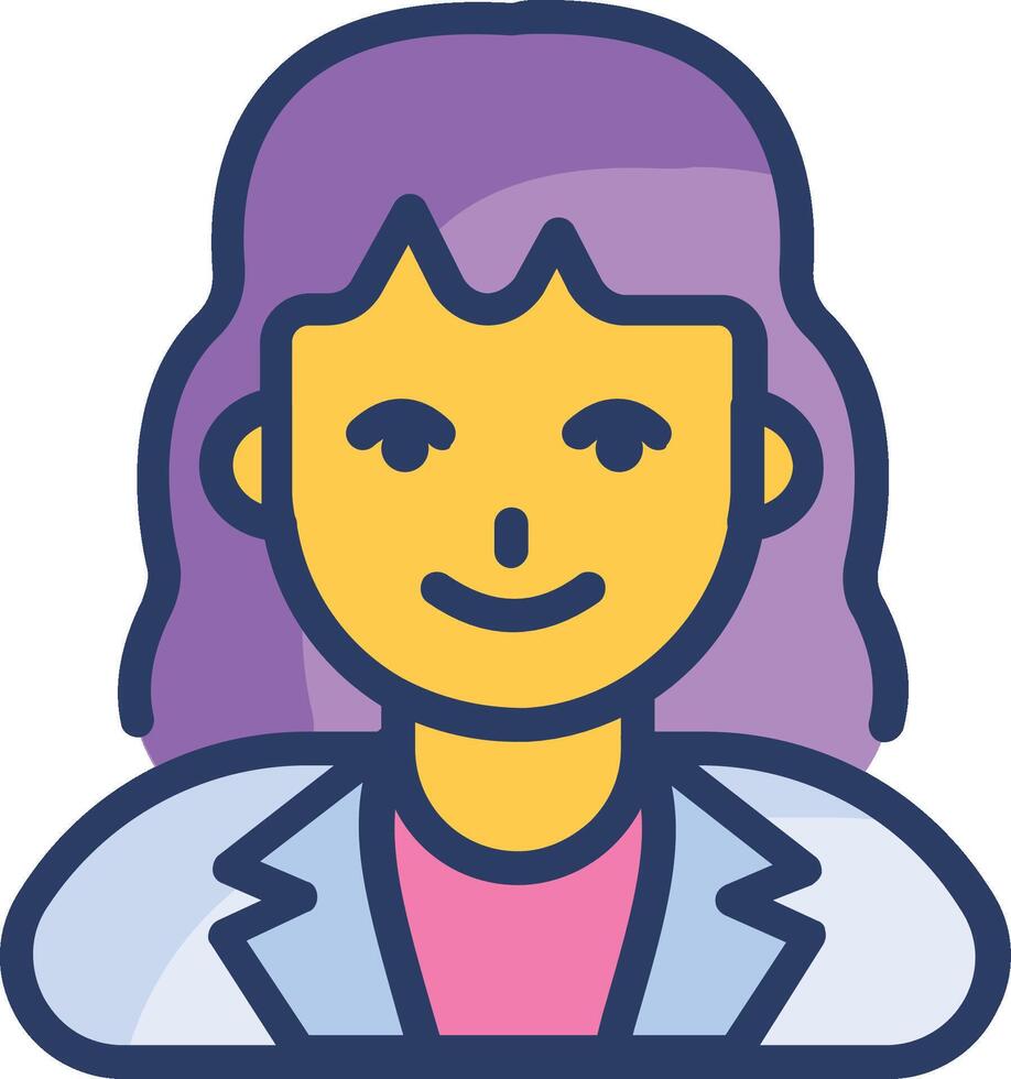 A woman in a lab coat icon vector