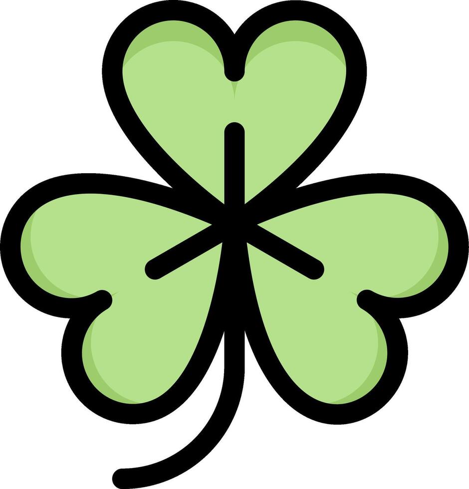 A green four leaf clover with four leaves vector