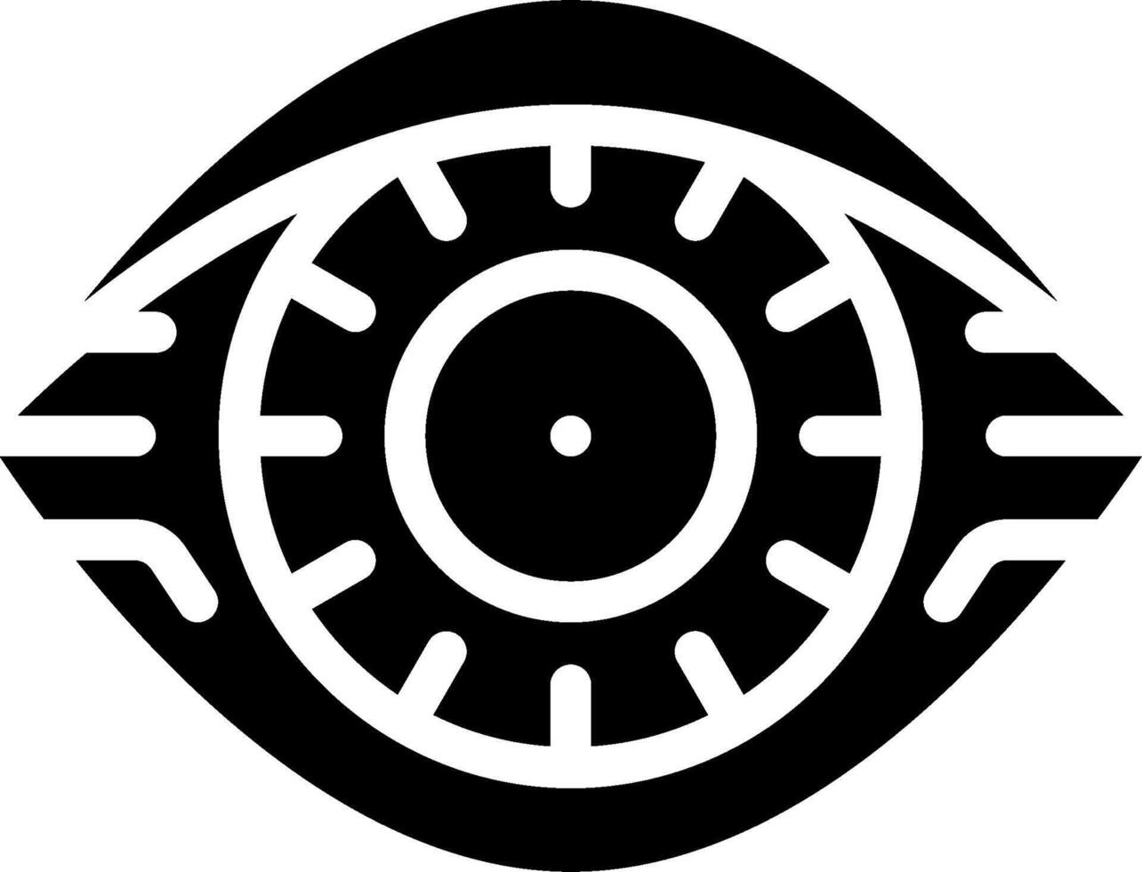 An eye icon with a black and white design vector