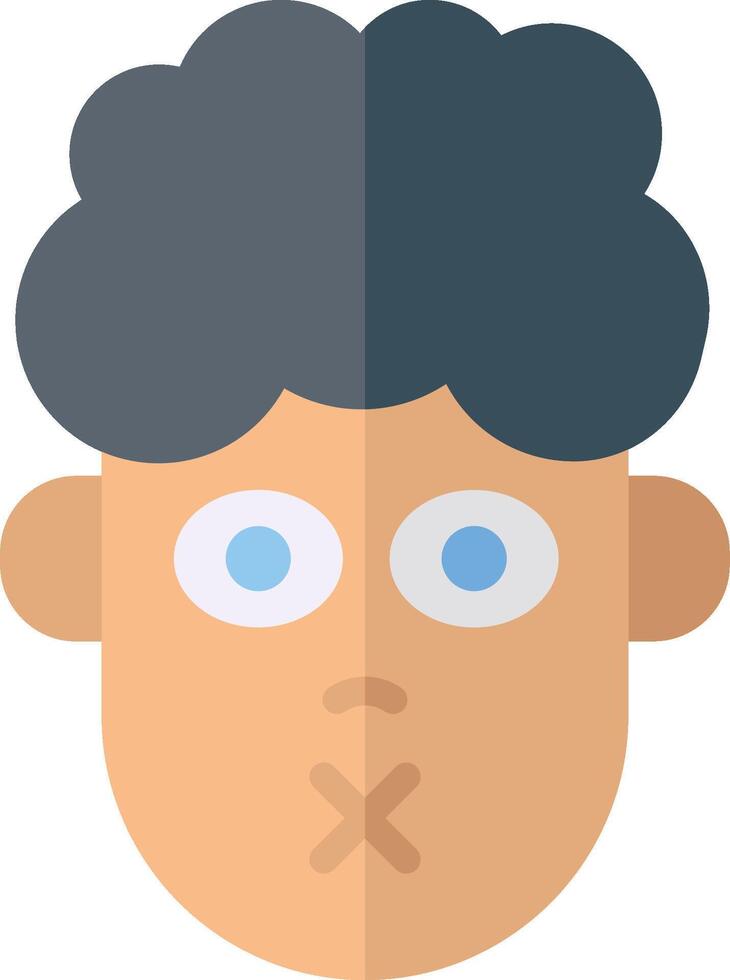 A man with a blue face and a black hair vector