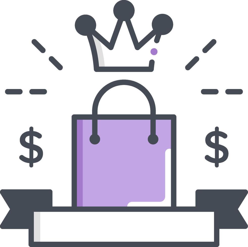 A purple shopping bag with a crown on it vector