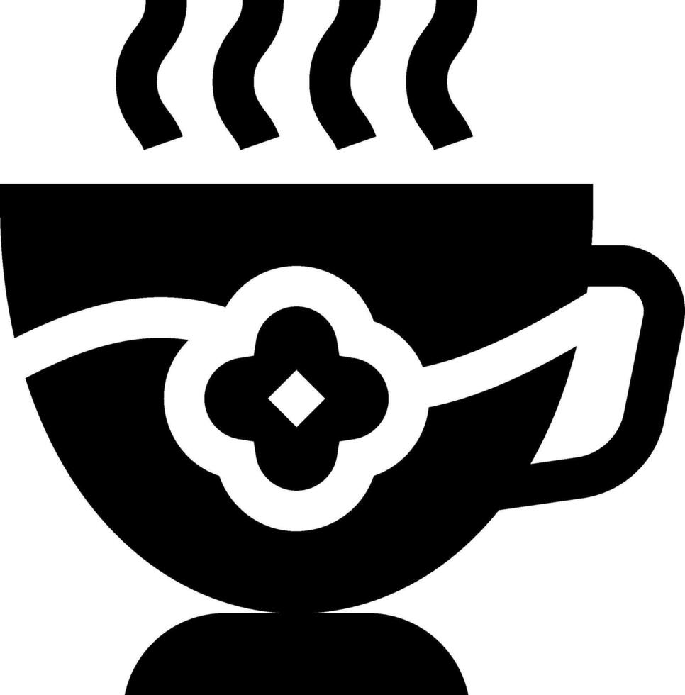 A black and white cup with a flower in it vector