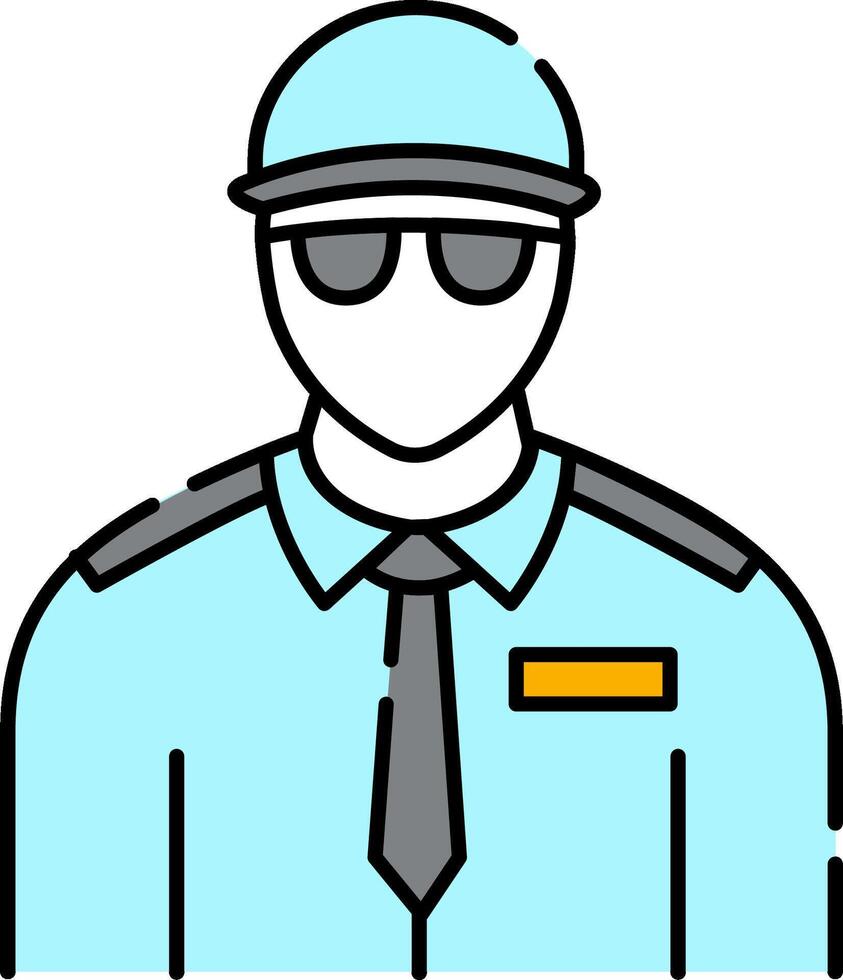 A man in a police uniform with sunglasses and tie vector