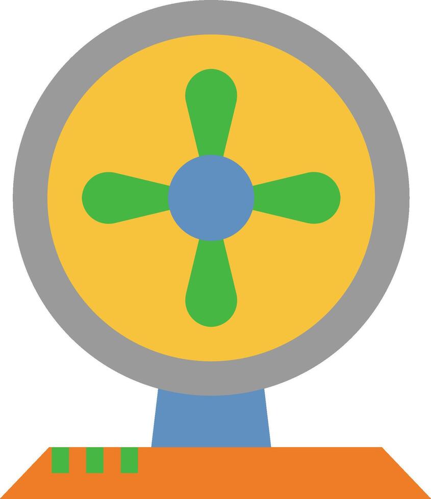 A fan with a green and yellow color vector