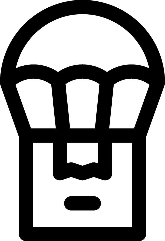 A black and white image of a parachute vector