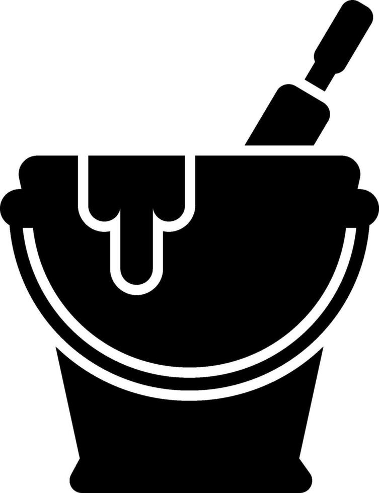 A bucket with a spoon and a knife in it vector