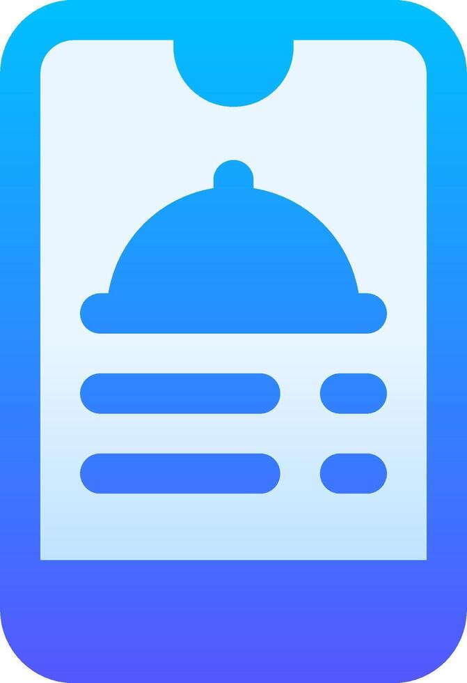 A blue and white app icon with a food tray vector