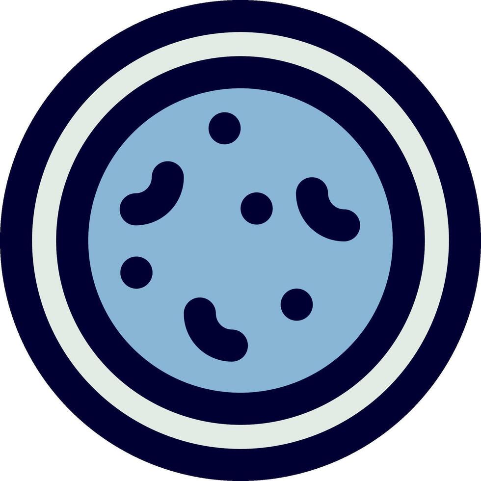 A blue and white cookie with black dots vector