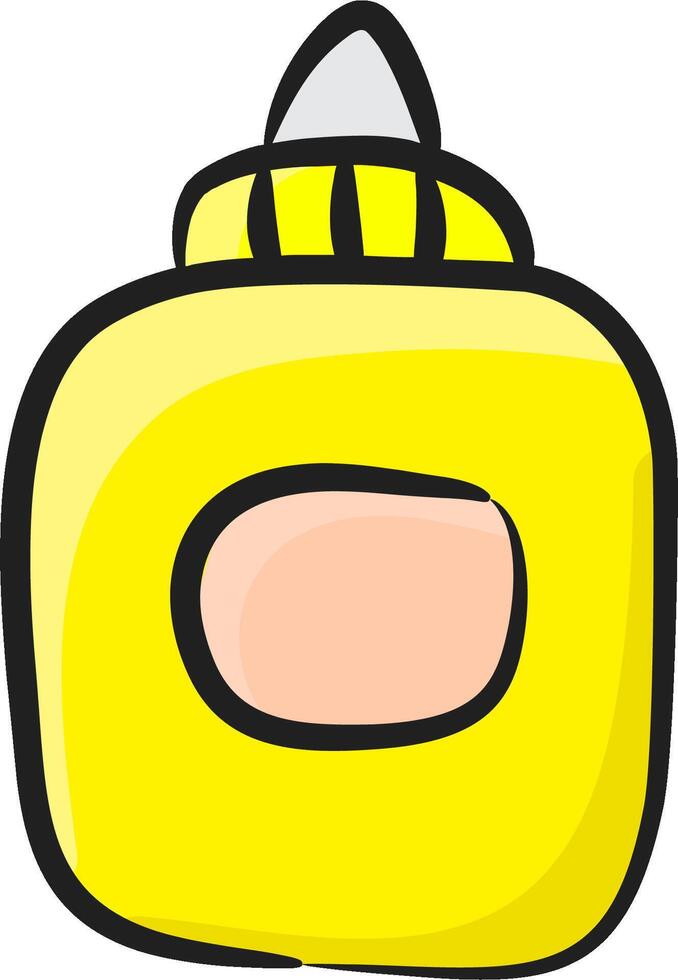 A yellow container with a handle and a lid vector