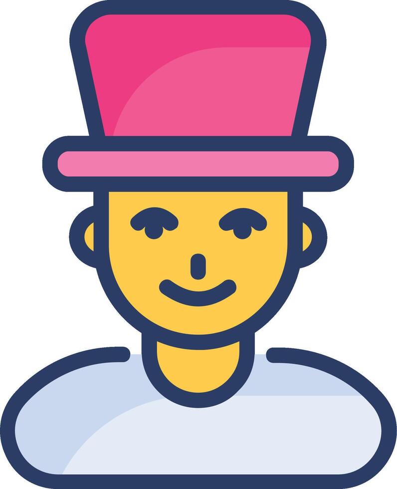 A man wearing a pink hat icon vector