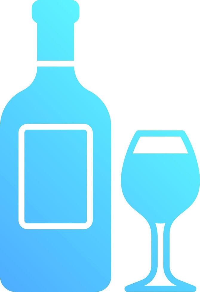 A bottle and glass of wine on a white background vector