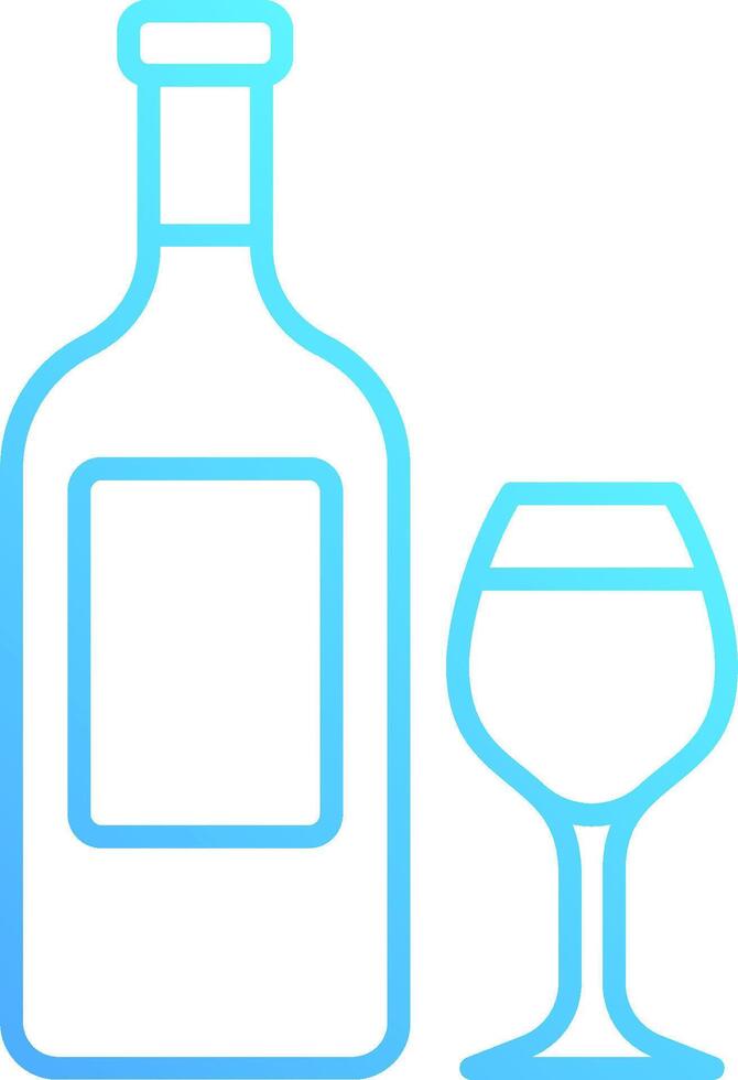 A bottle and glass of wine on a white background vector
