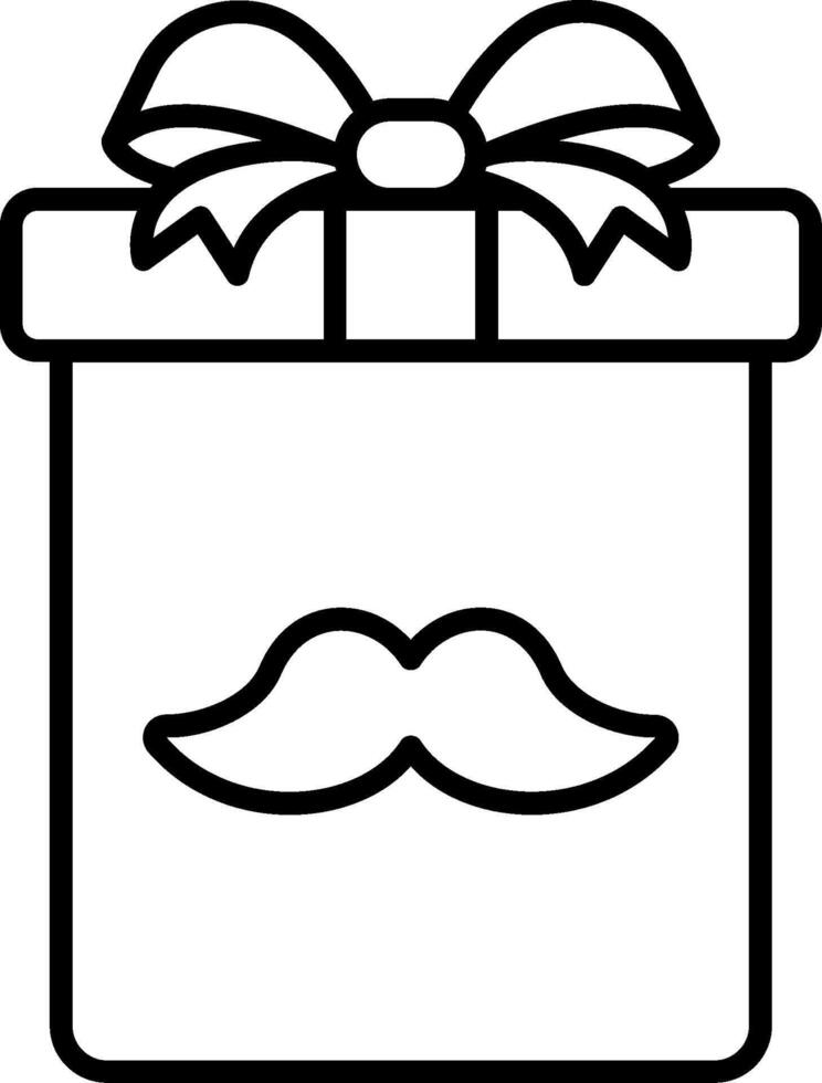 A gift box with a mustache and bow vector