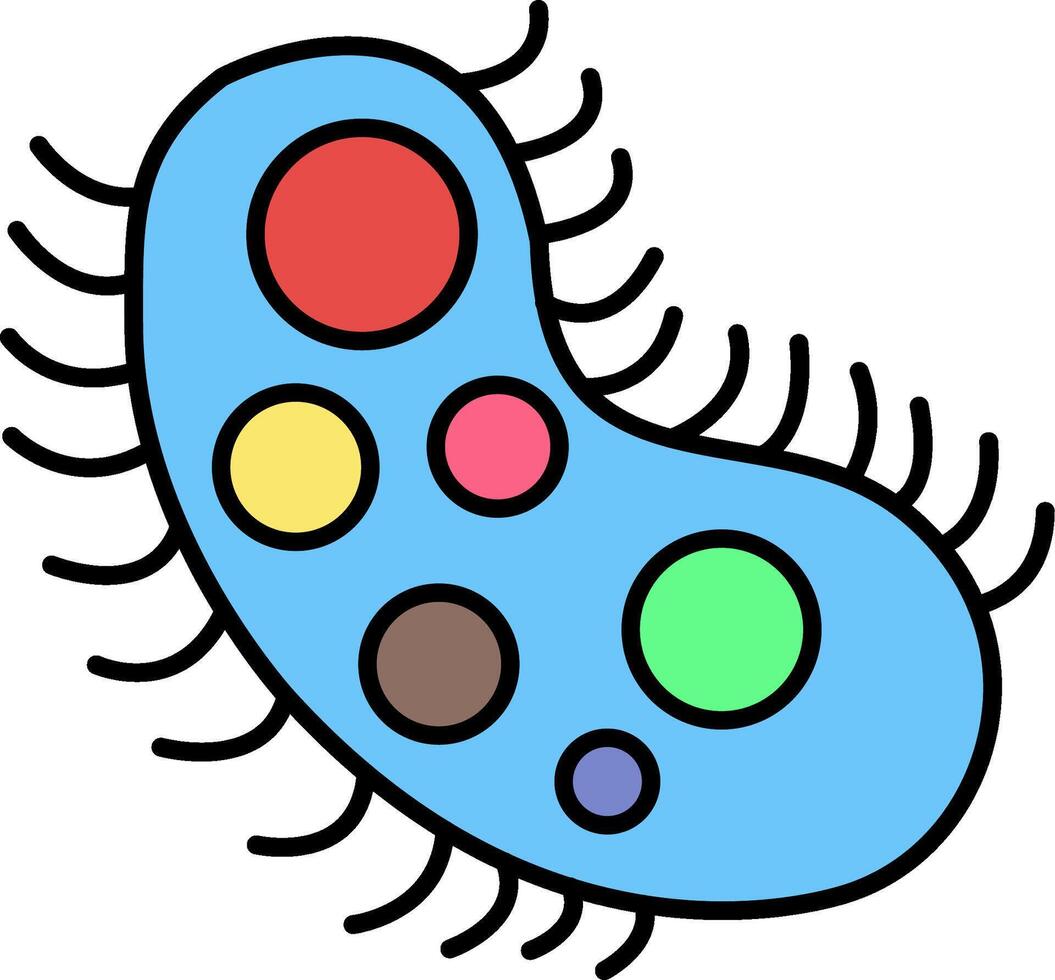 A cartoon bacteria with colorful dots vector