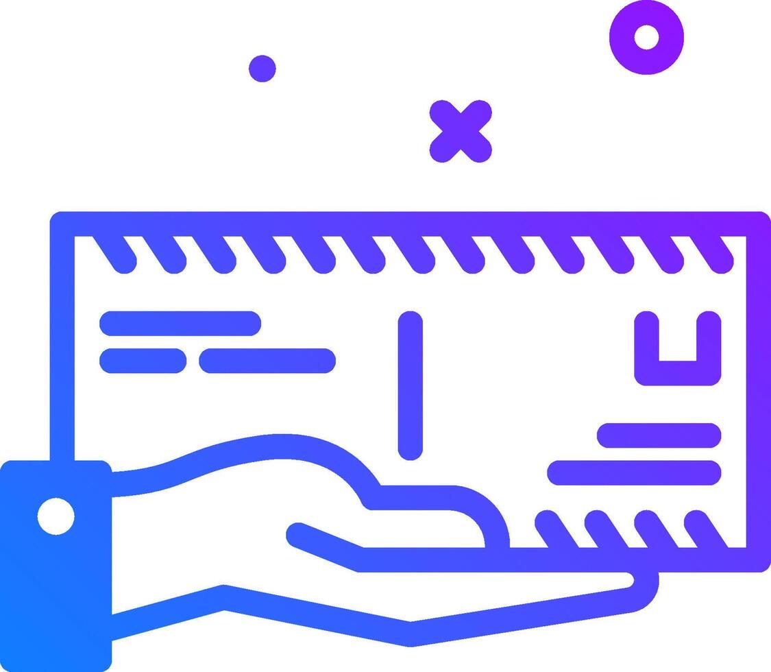 A hand holding a check and a dollar sign vector