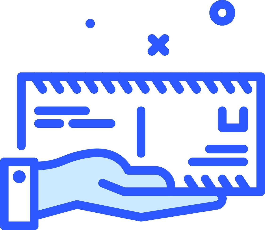 A hand holding a check and a dollar sign vector