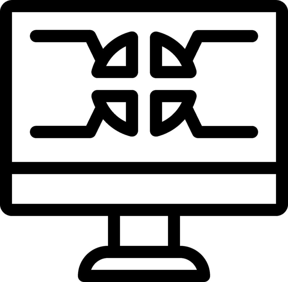 A computer monitor with two arrows on it vector