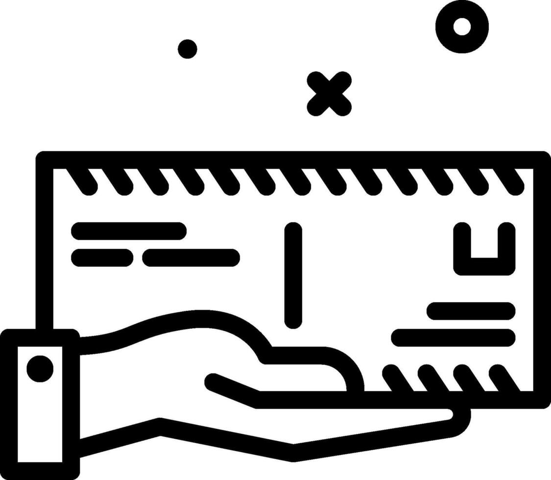 A hand holding a check and a dollar sign vector