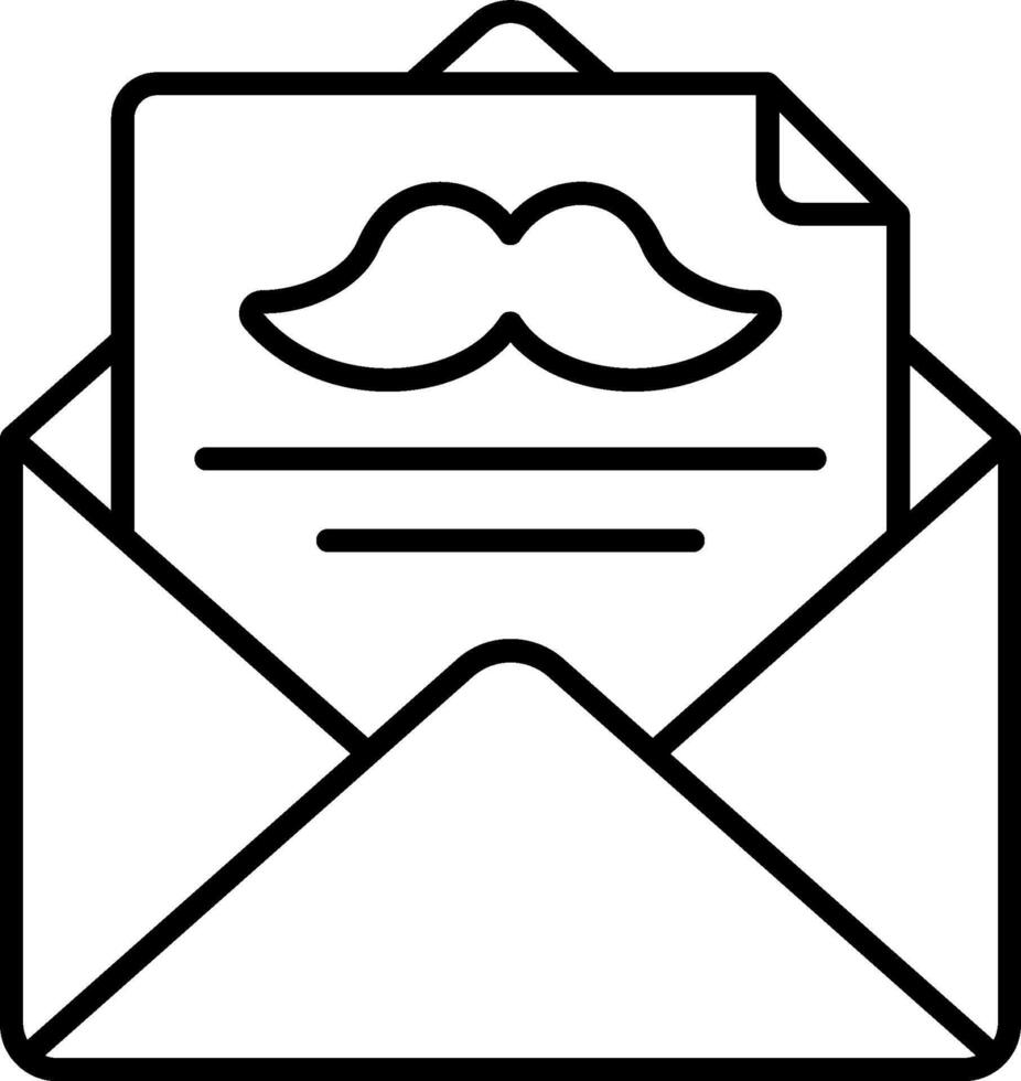 An envelope with a mustache on it vector