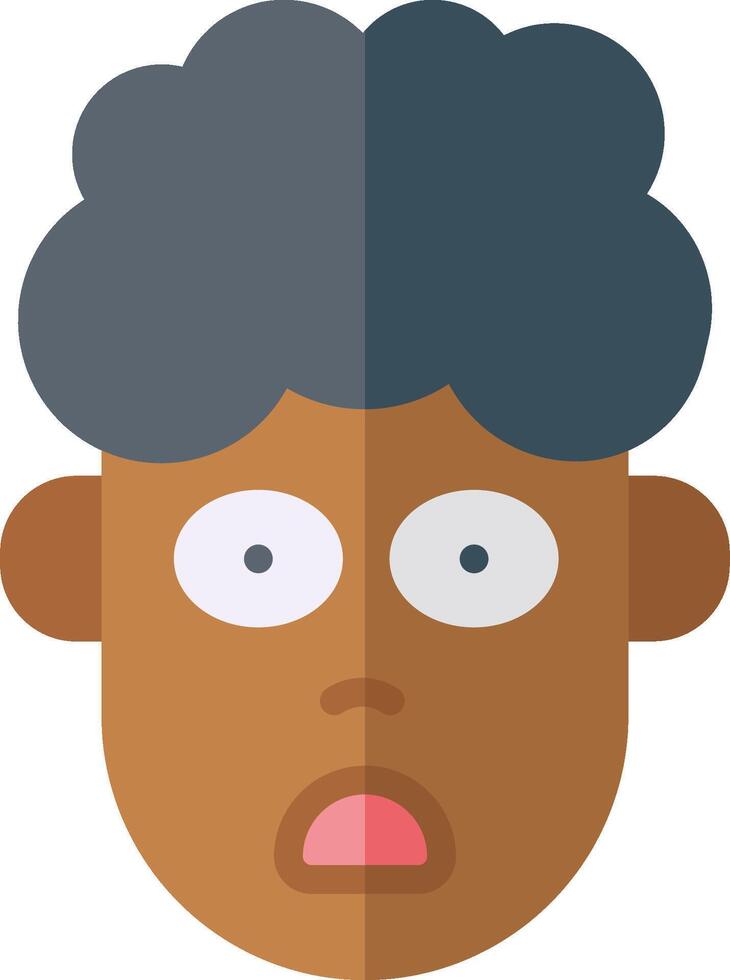 An icon of a black man with a shocked expression vector
