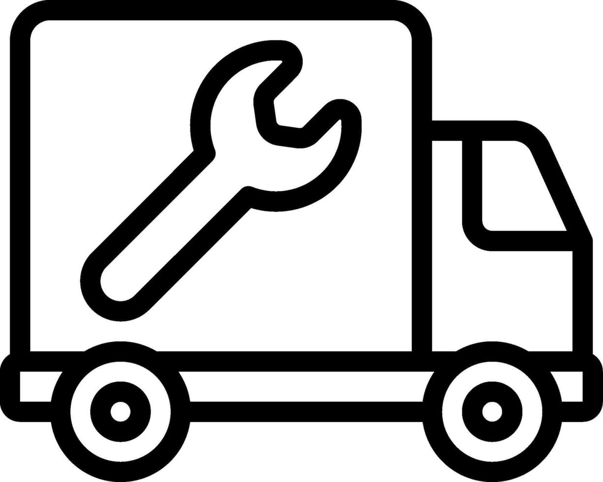 A truck with a wrench on the side vector