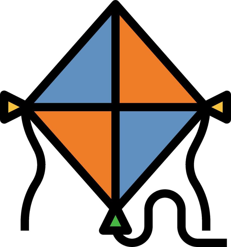 A kite with a blue and orange color vector