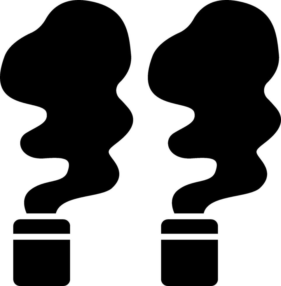 Two black smoke coming out of a pipe vector