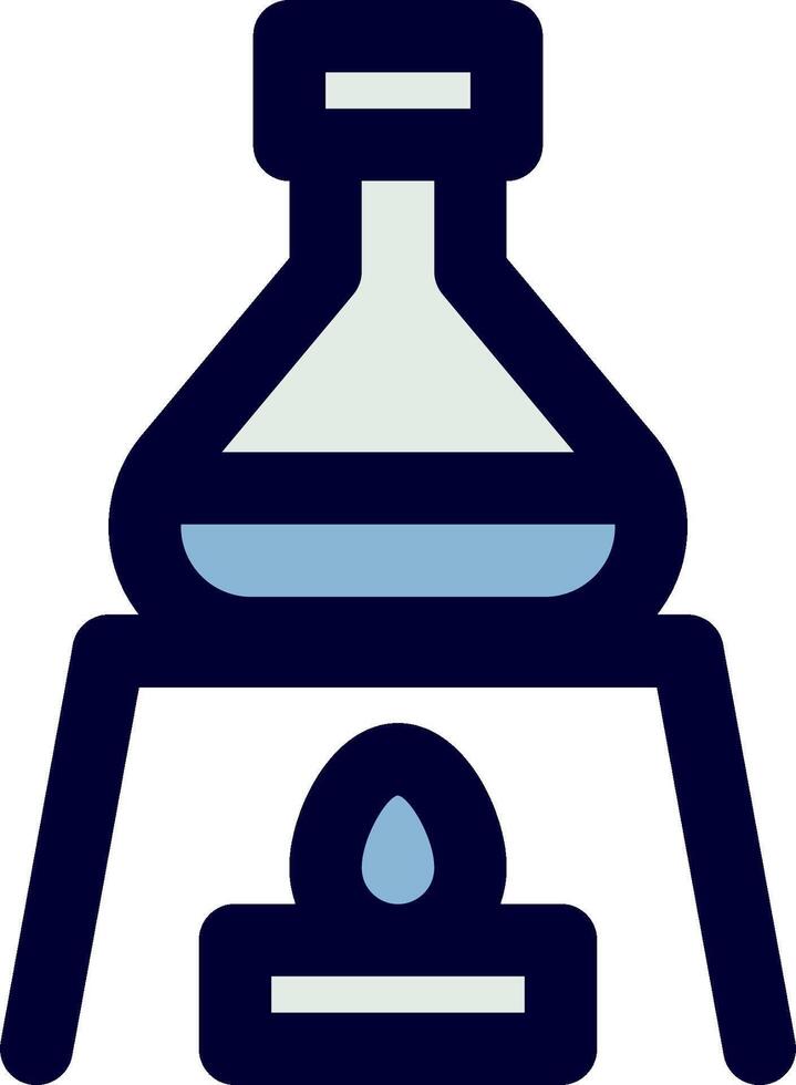 A laboratory flask with a blue liquid inside vector