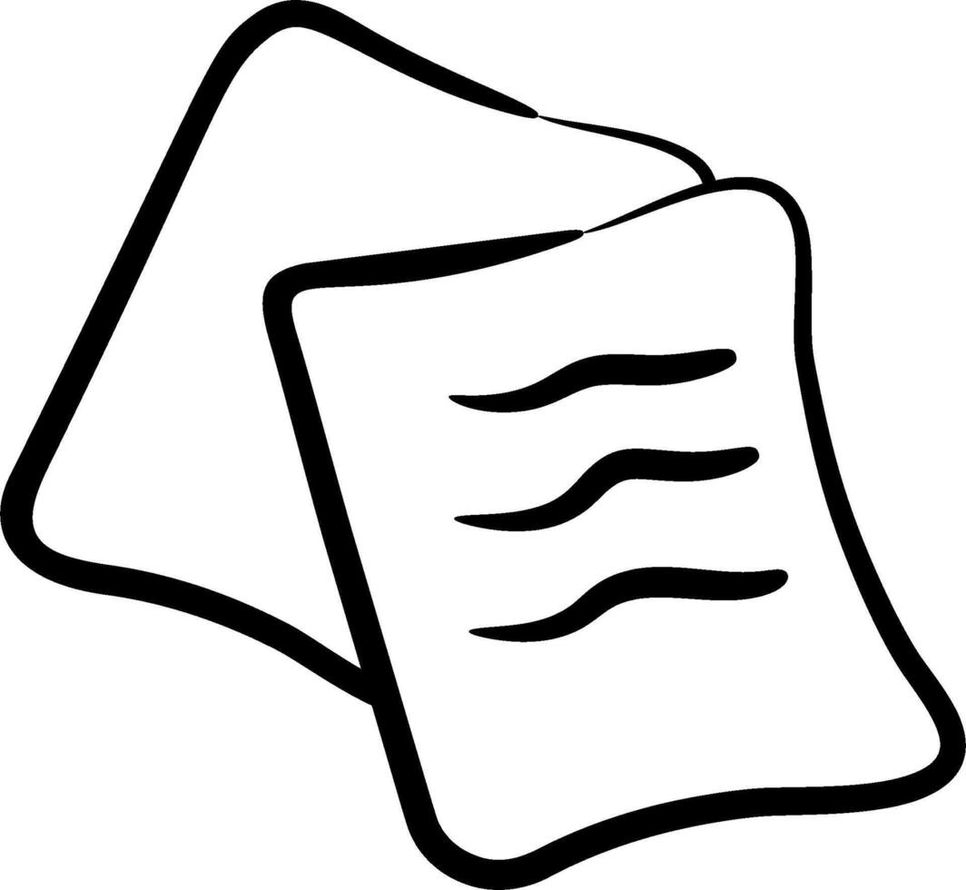 A black and white drawing of a document vector