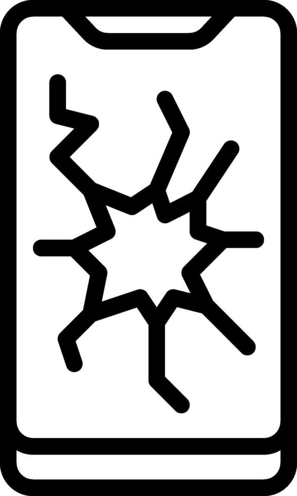 A black and white icon of a broken window vector