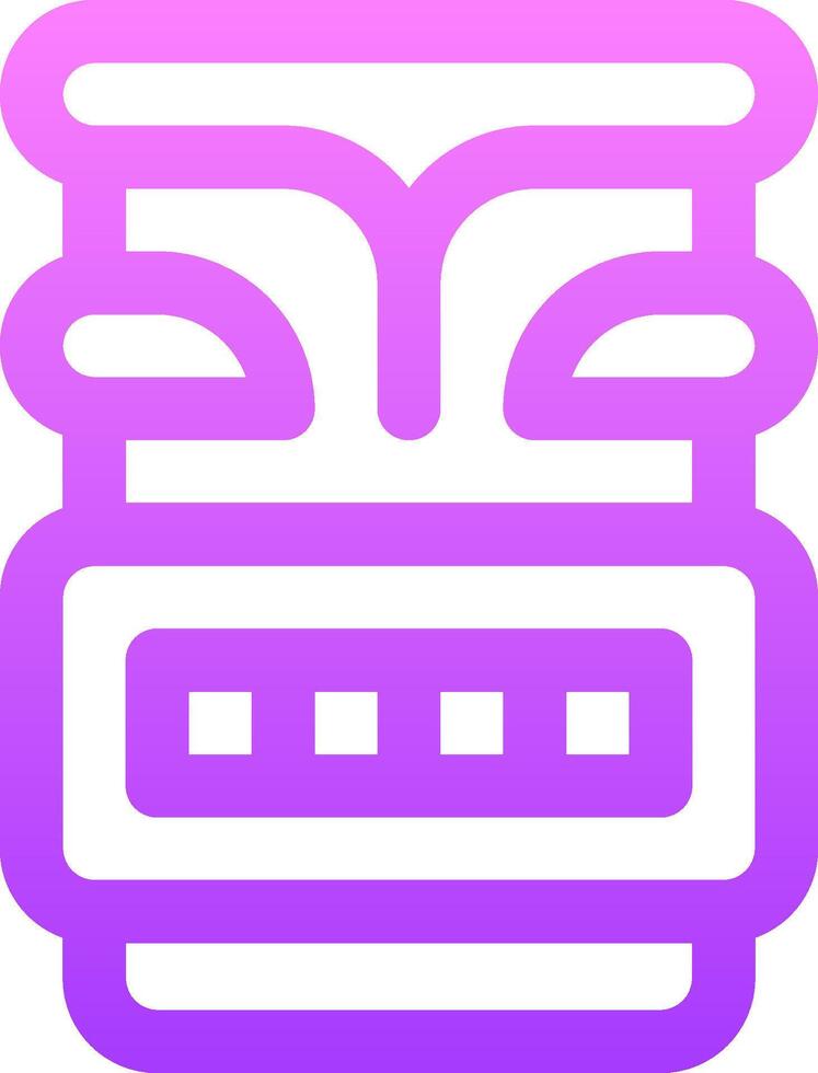 A purple and white tiki icon vector