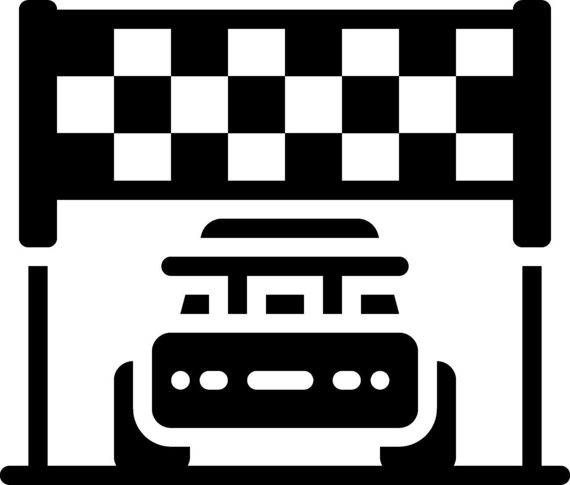 Race car with checkered flag vector